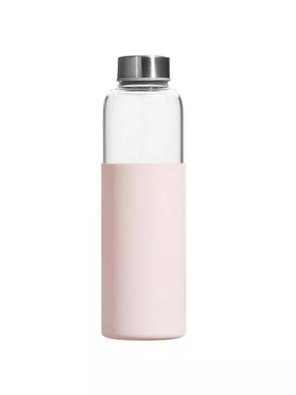 Kylie Cosmetics Pink Glass Water Bottle with Silicone Sleeve